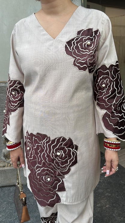 Kaffir Beige patch work Designer Cordset