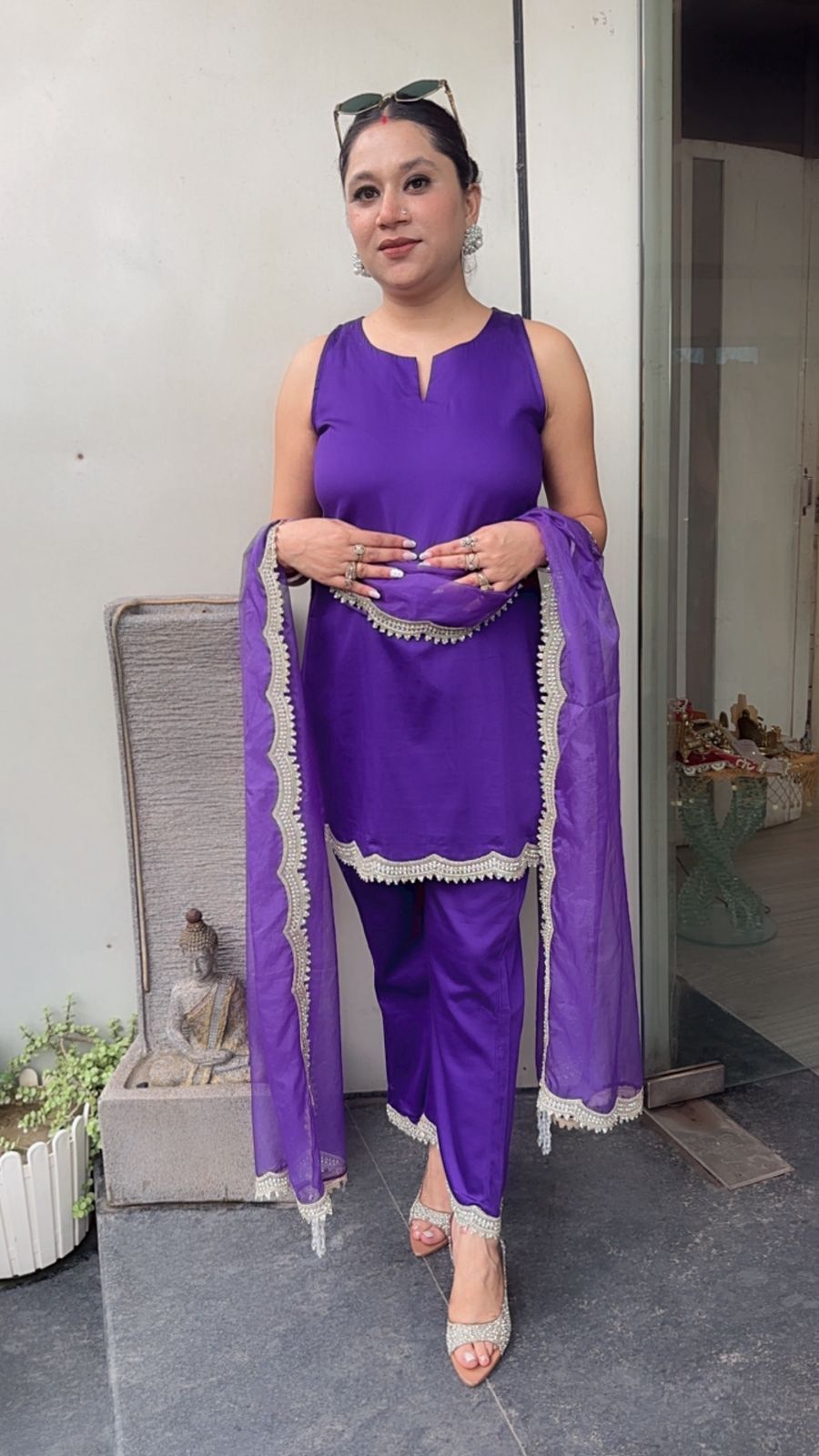 Tara jamun scalp Designer suit (sleeves can be attached)