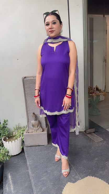 Tara jamun scalp Designer suit (sleeves can be attached)