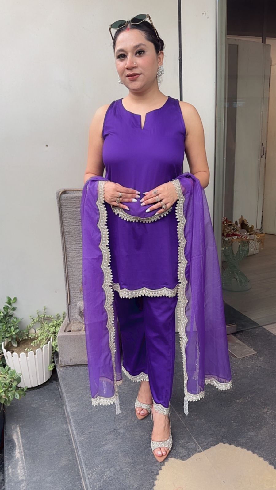 Tara jamun scalp Designer suit (sleeves can be attached)