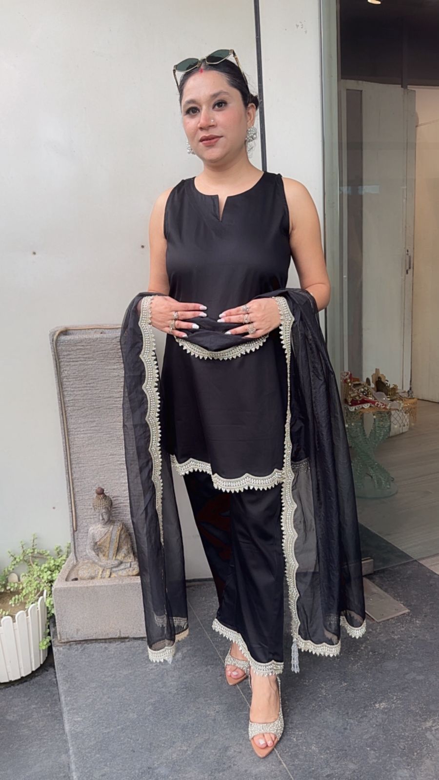 Tara Black scalp Designer suit (sleeves can be attached)
