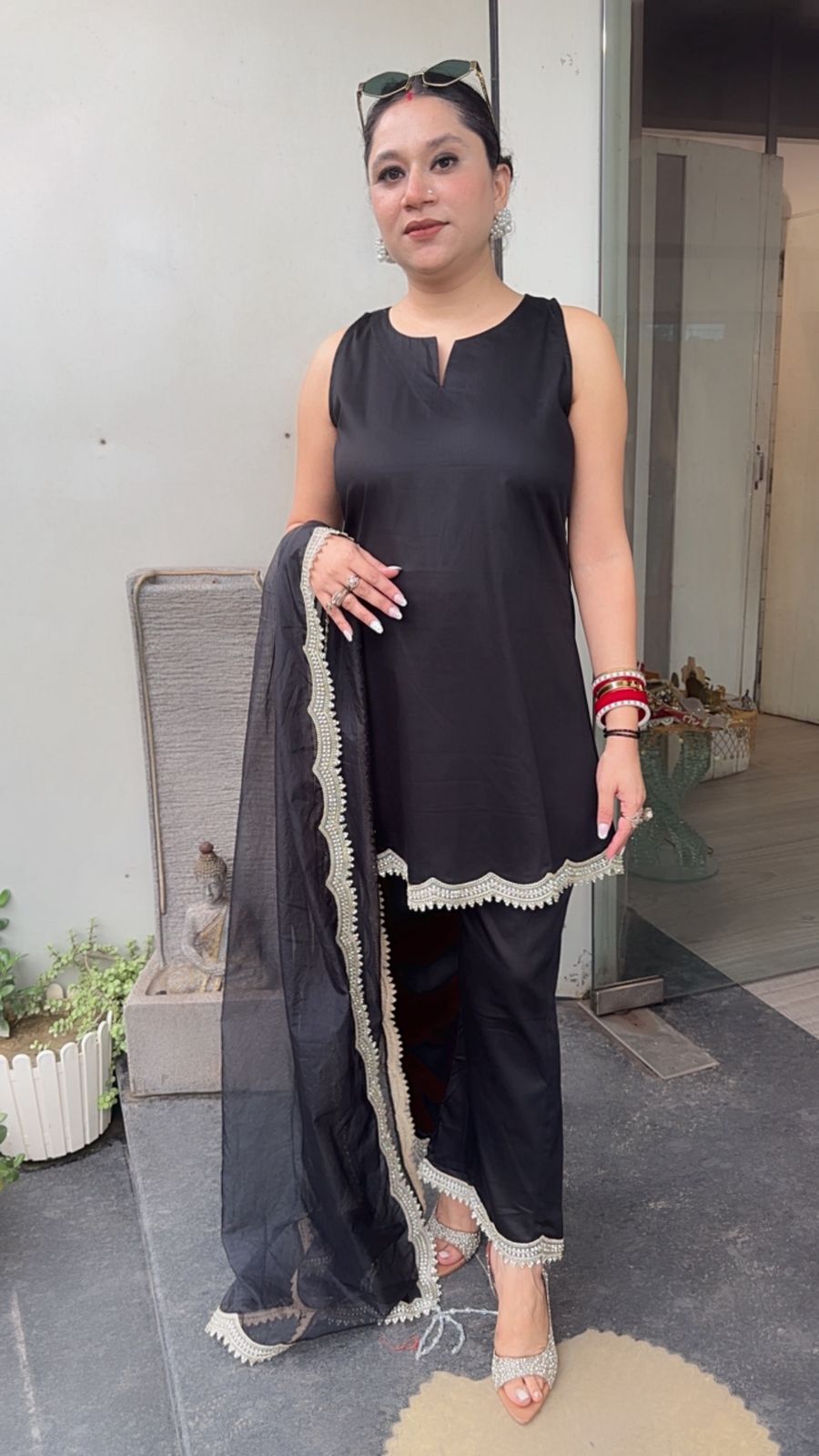 Tara Black scalp Designer suit (sleeves can be attached)