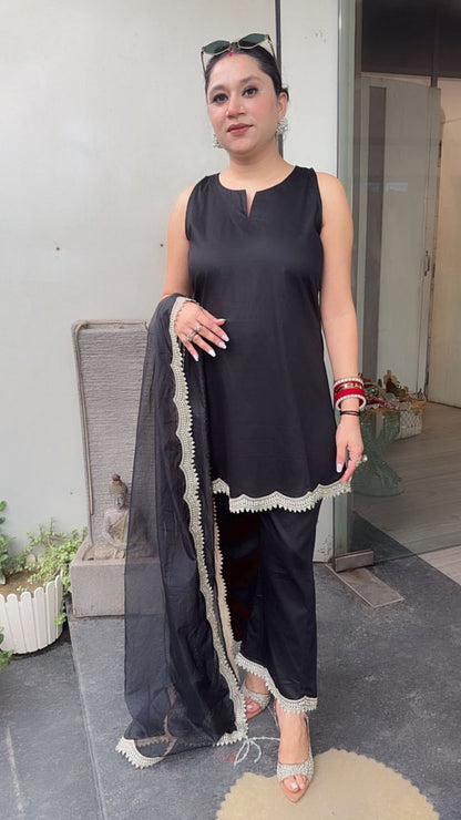 Tara Black scalp Designer suit (sleeves can be attached)