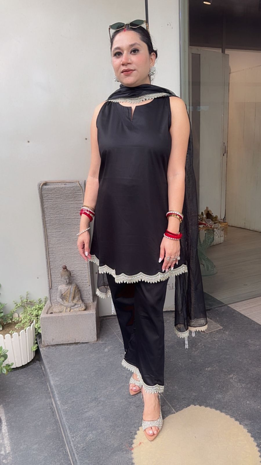 Tara Black scalp Designer suit (sleeves can be attached)