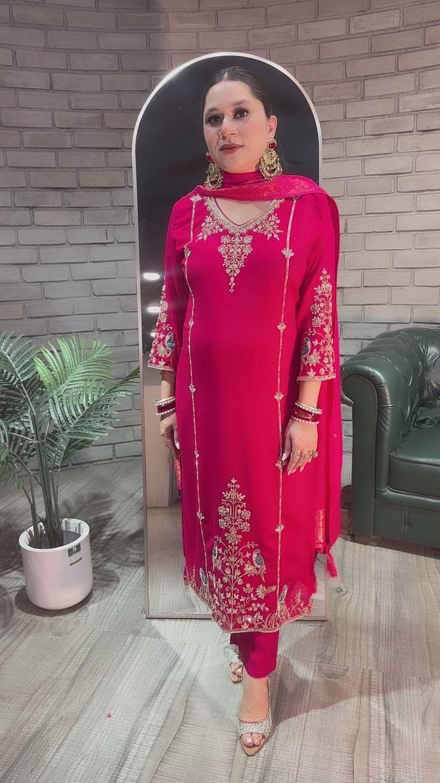 Kajal Hot pink Handwork Designer Suit