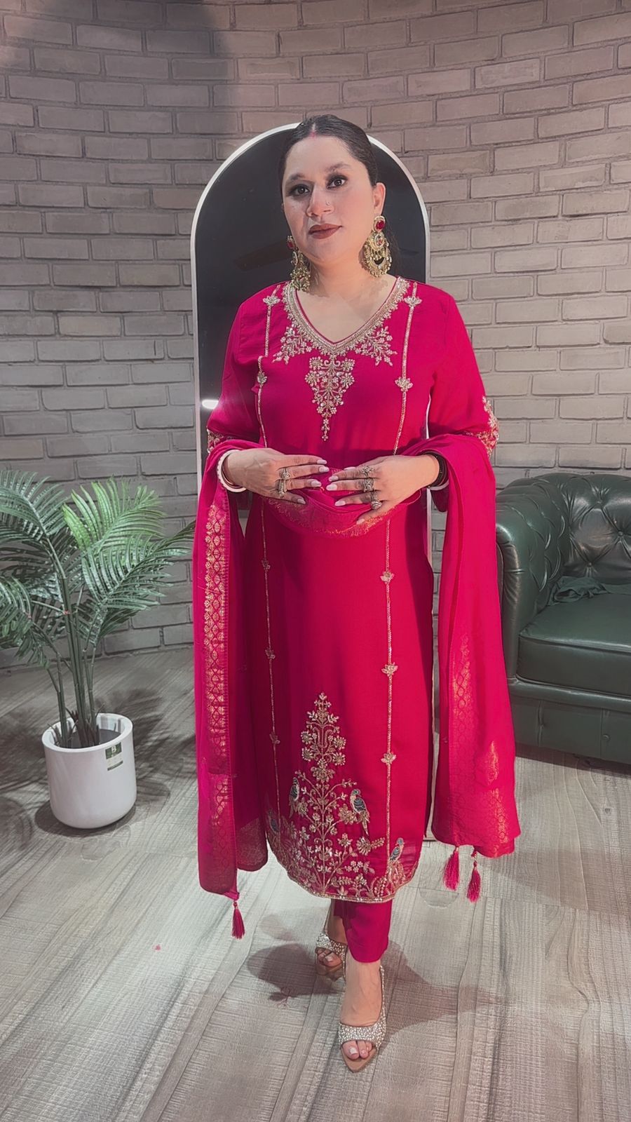Kajal Hot pink Handwork Designer Suit