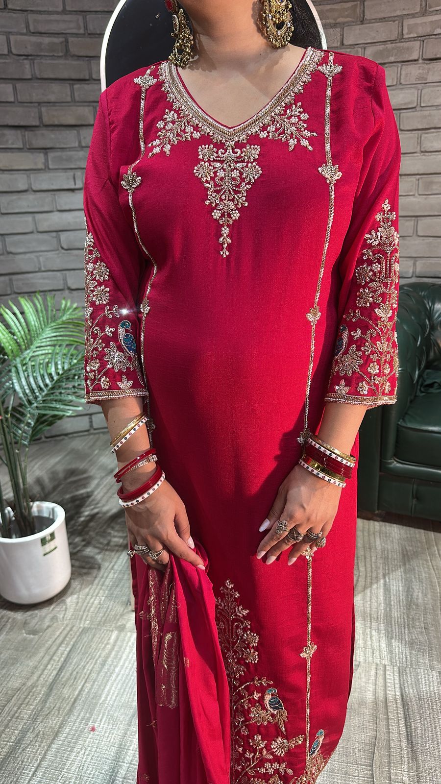 Kajal Hot pink Handwork Designer Suit