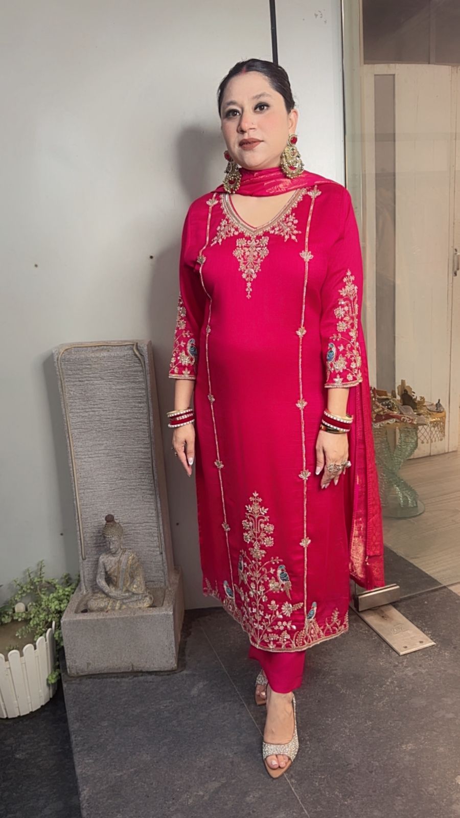Kajal Hot pink Handwork Designer Suit
