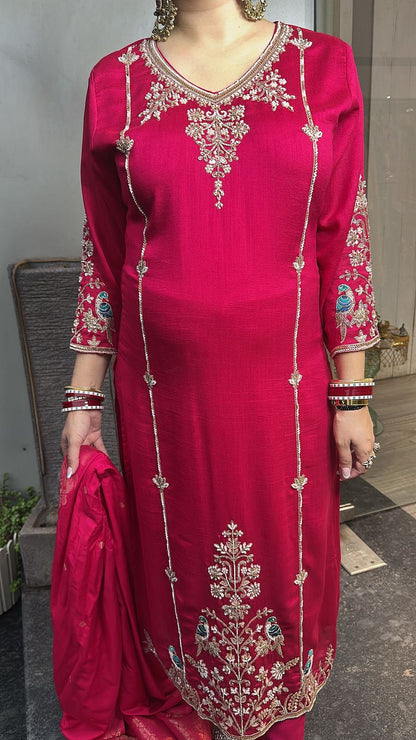 Kajal Hot pink Handwork Designer Suit