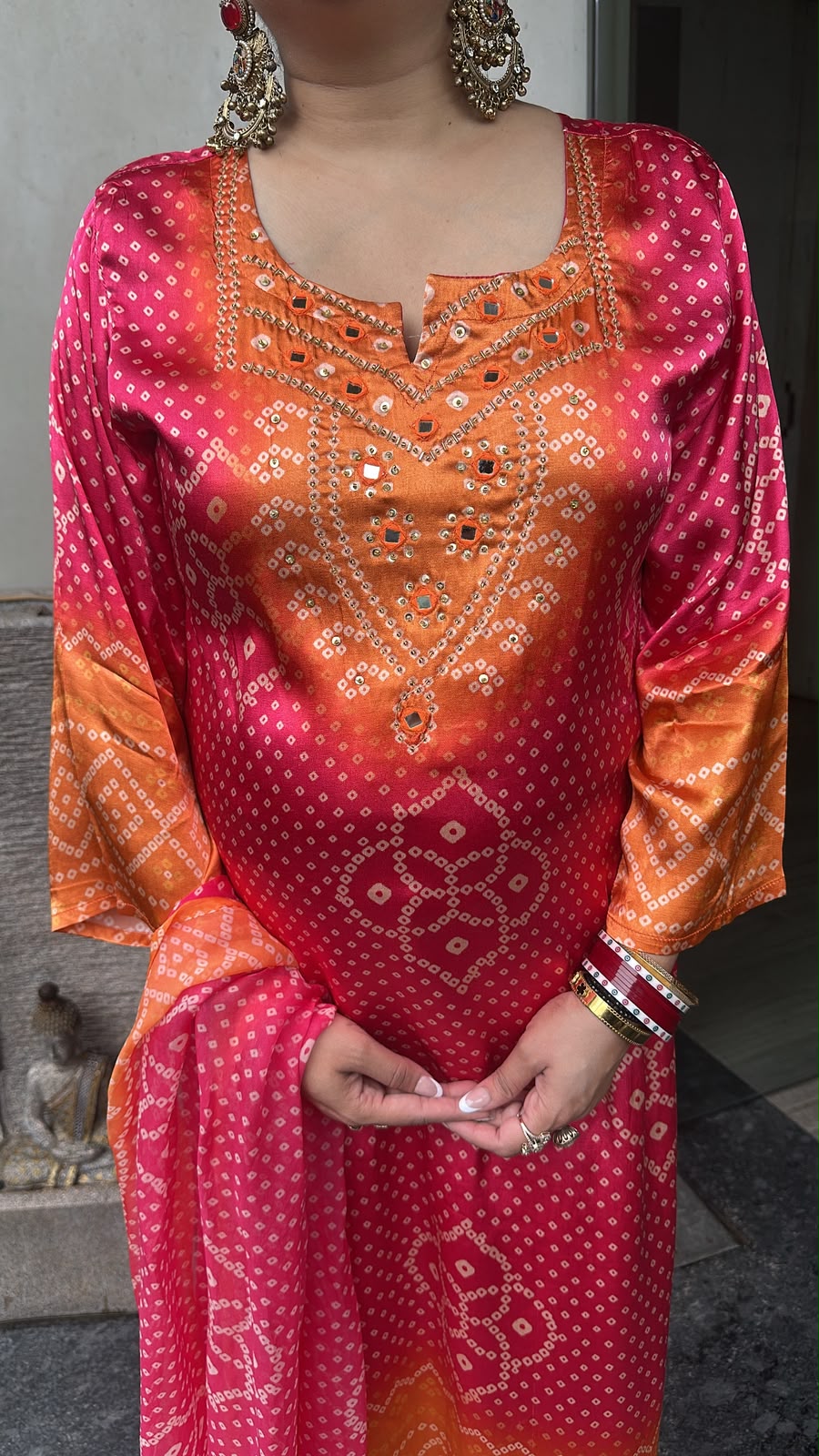 Sawan Rust pink Digital print Designer suit