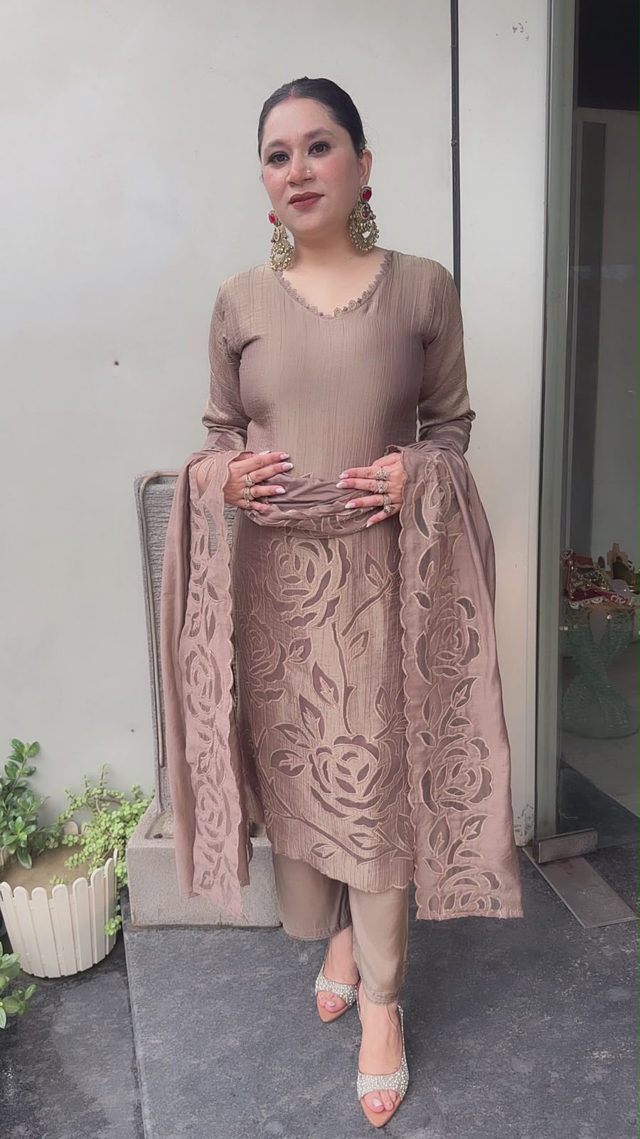 Sajna champion Applique work Cotton Designer Suit