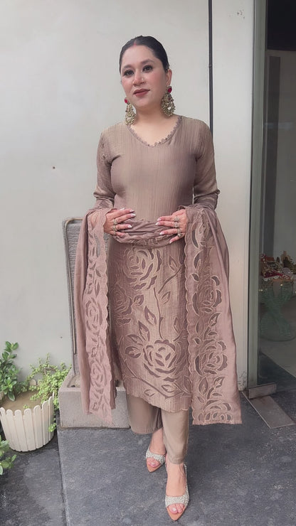 Sajna champion Applique work Cotton Designer Suit