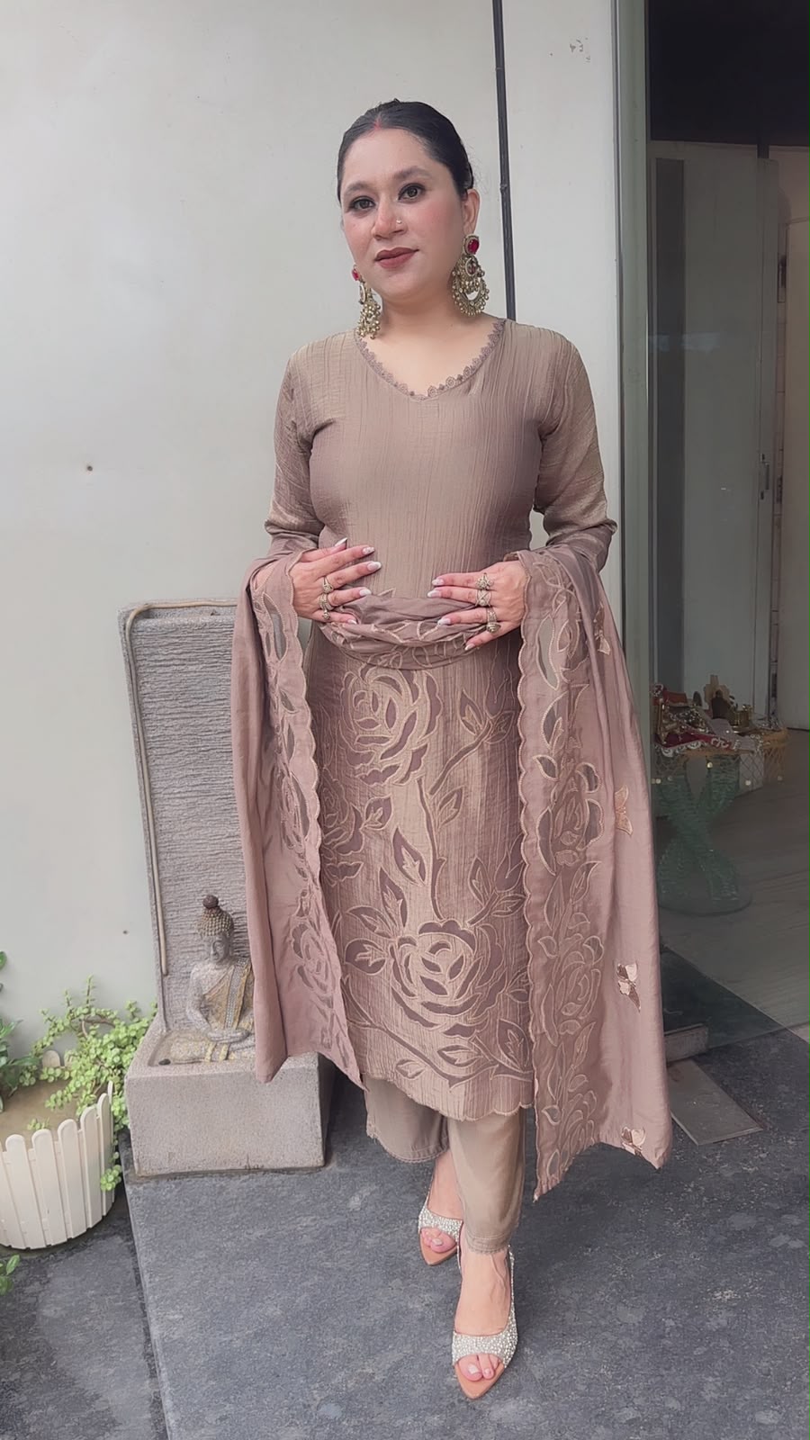 Sajna champion Applique work Cotton Designer Suit