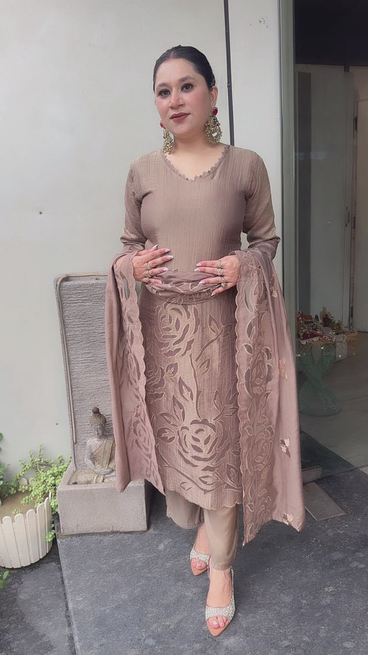 Sajna champion Applique work Cotton Designer Suit