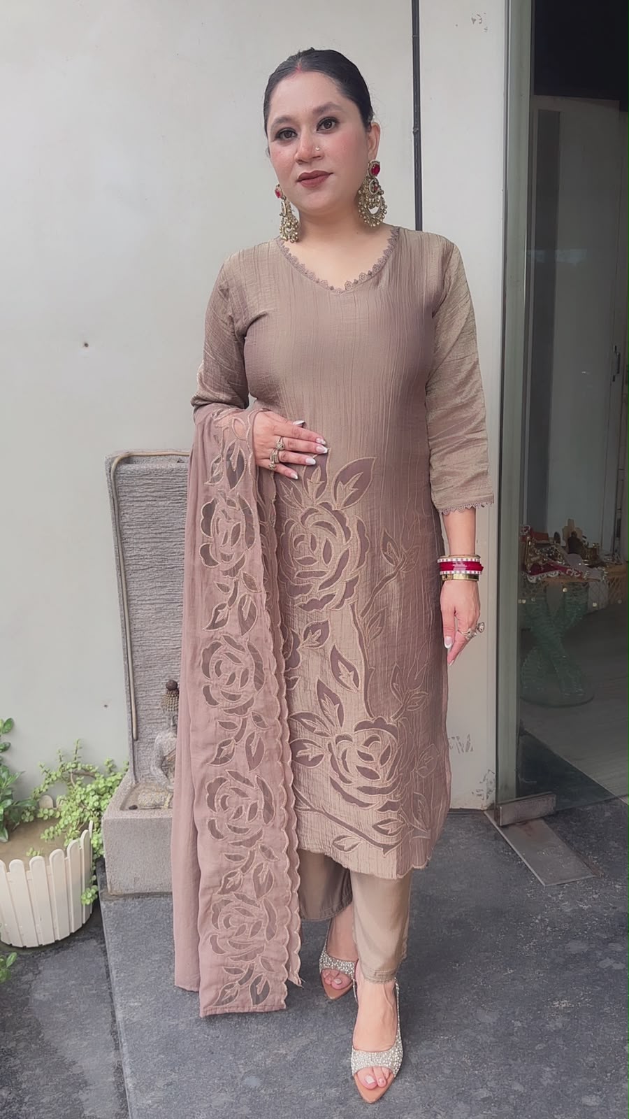 Sajna champion Applique work Cotton Designer Suit