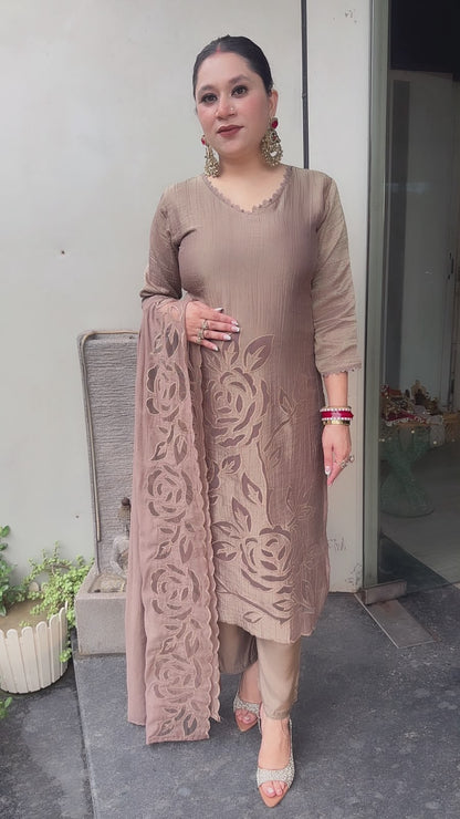 Sajna champion Applique work Cotton Designer Suit