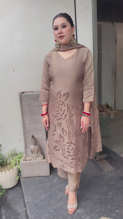 Sajna champion Applique work Cotton Designer Suit