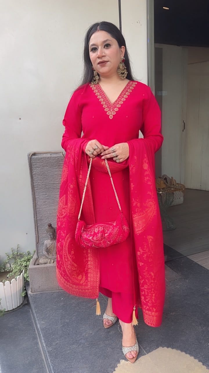 Pooja pink potli Designer Suit