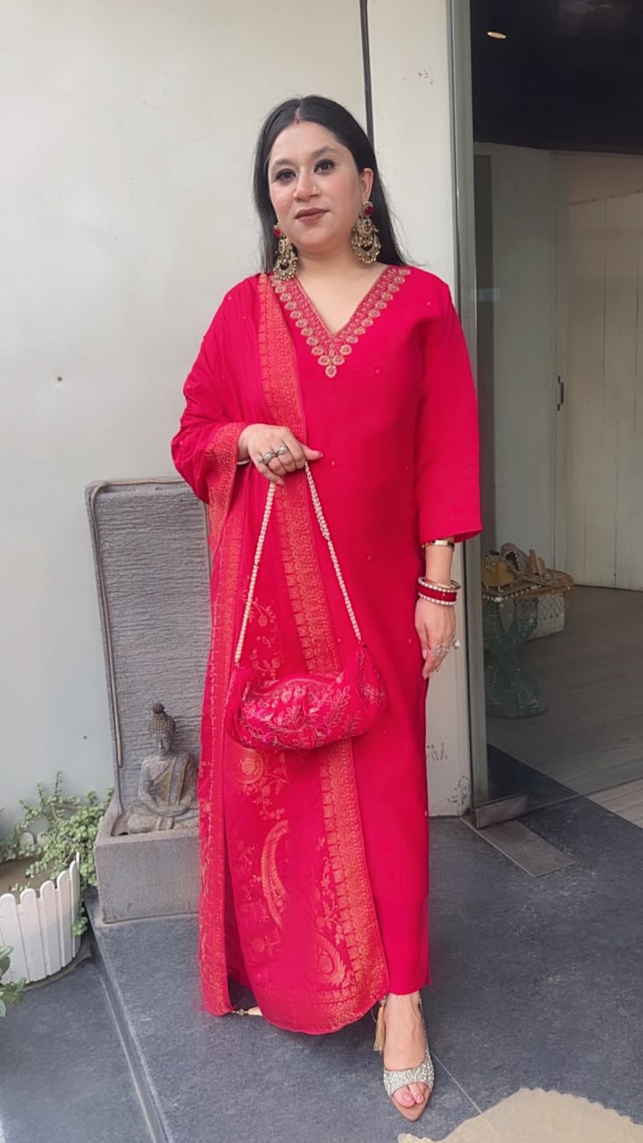 Pooja pink potli Designer Suit