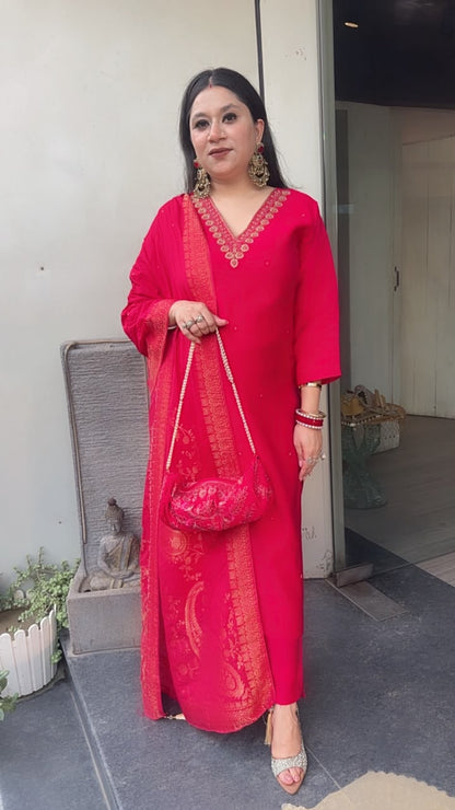 Pooja pink potli Designer Suit