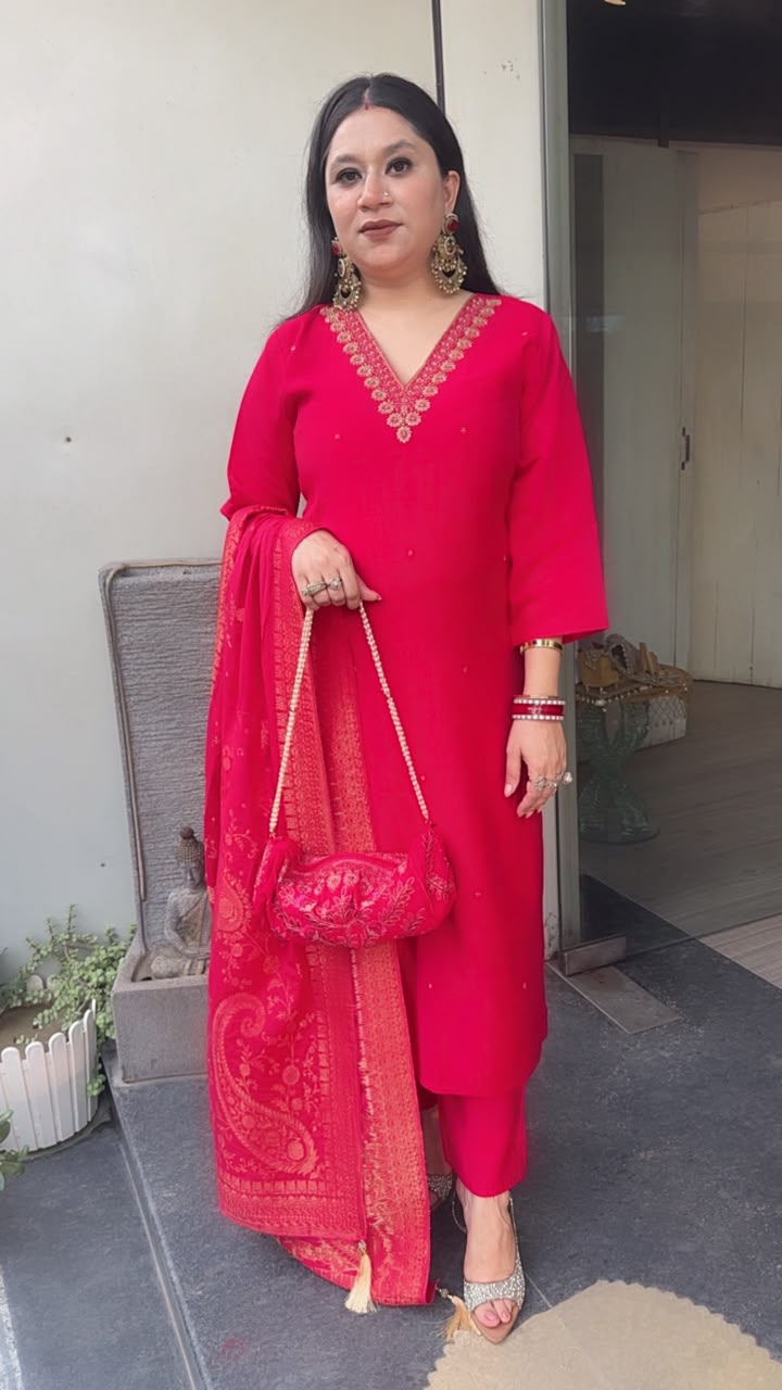 Pooja pink potli Designer Suit
