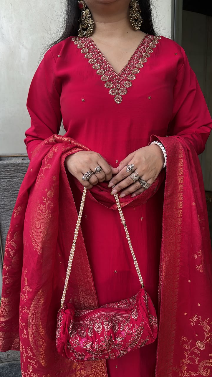 Pooja pink potli Designer Suit