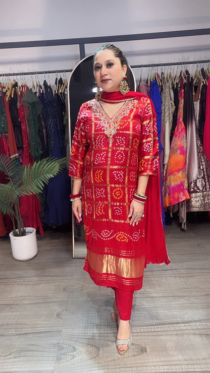 Sindoor Red Karwa Special Designer Suit