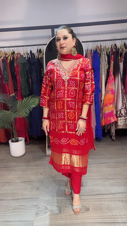 Sindoor Red Karwa Special Designer Suit