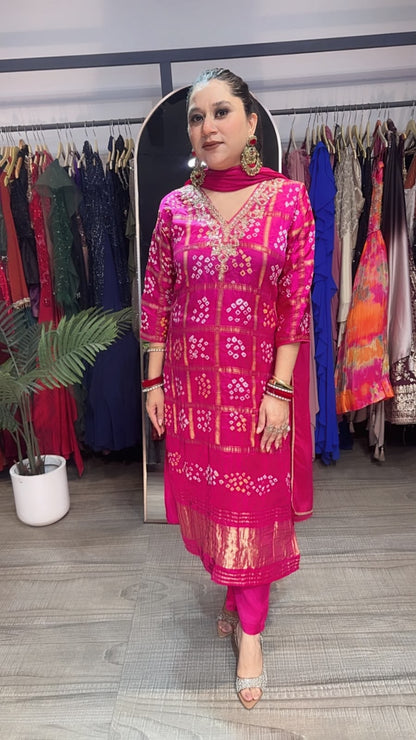Sindoor pink Karwa Special Designer Suit
