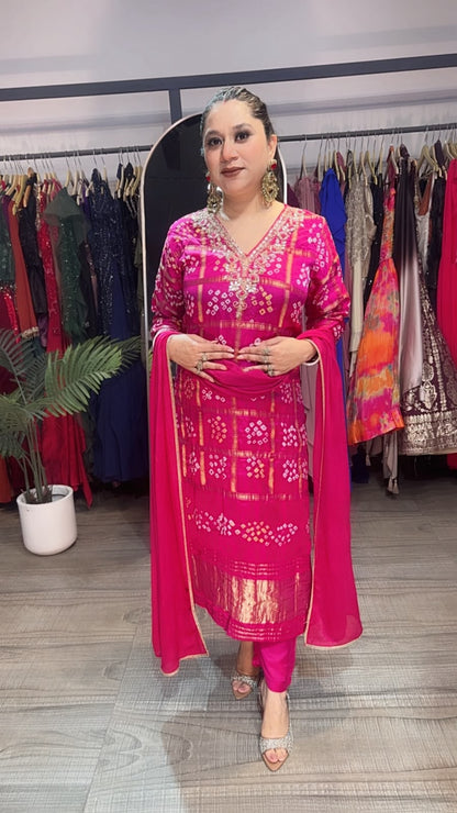 Sindoor pink Karwa Special Designer Suit