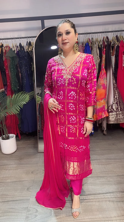Sindoor pink Karwa Special Designer Suit