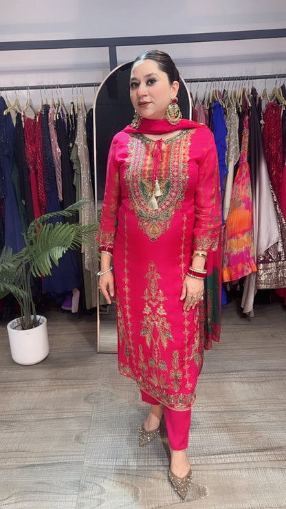 Falak Digital Print Zari work Designer Suit