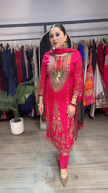 Falak Digital Print Zari work Designer Suit