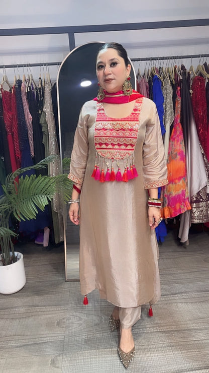 Nasma Tassel C-Cut Style Designer Suit