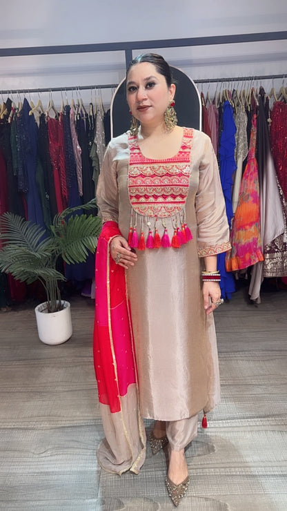 Nasma Tassel C-Cut Style Designer Suit