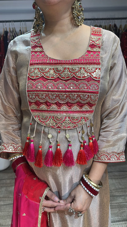 Nasma Tassel C-Cut Style Designer Suit