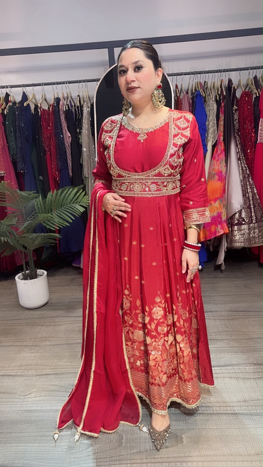 Alta Karwa Hand work Designer Anarkali Suit