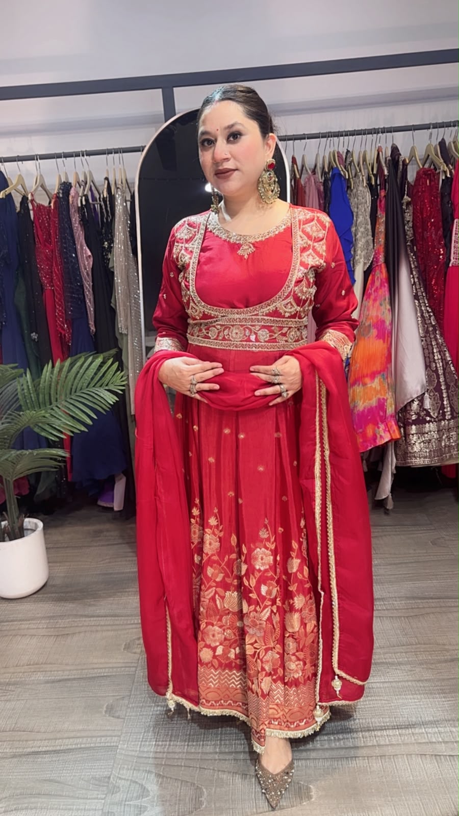 Alta Karwa Hand work Designer Anarkali Suit