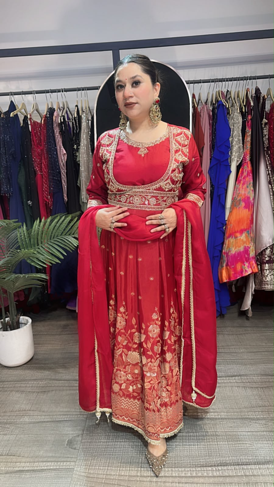 Alta Karwa Hand work Designer Anarkali Suit