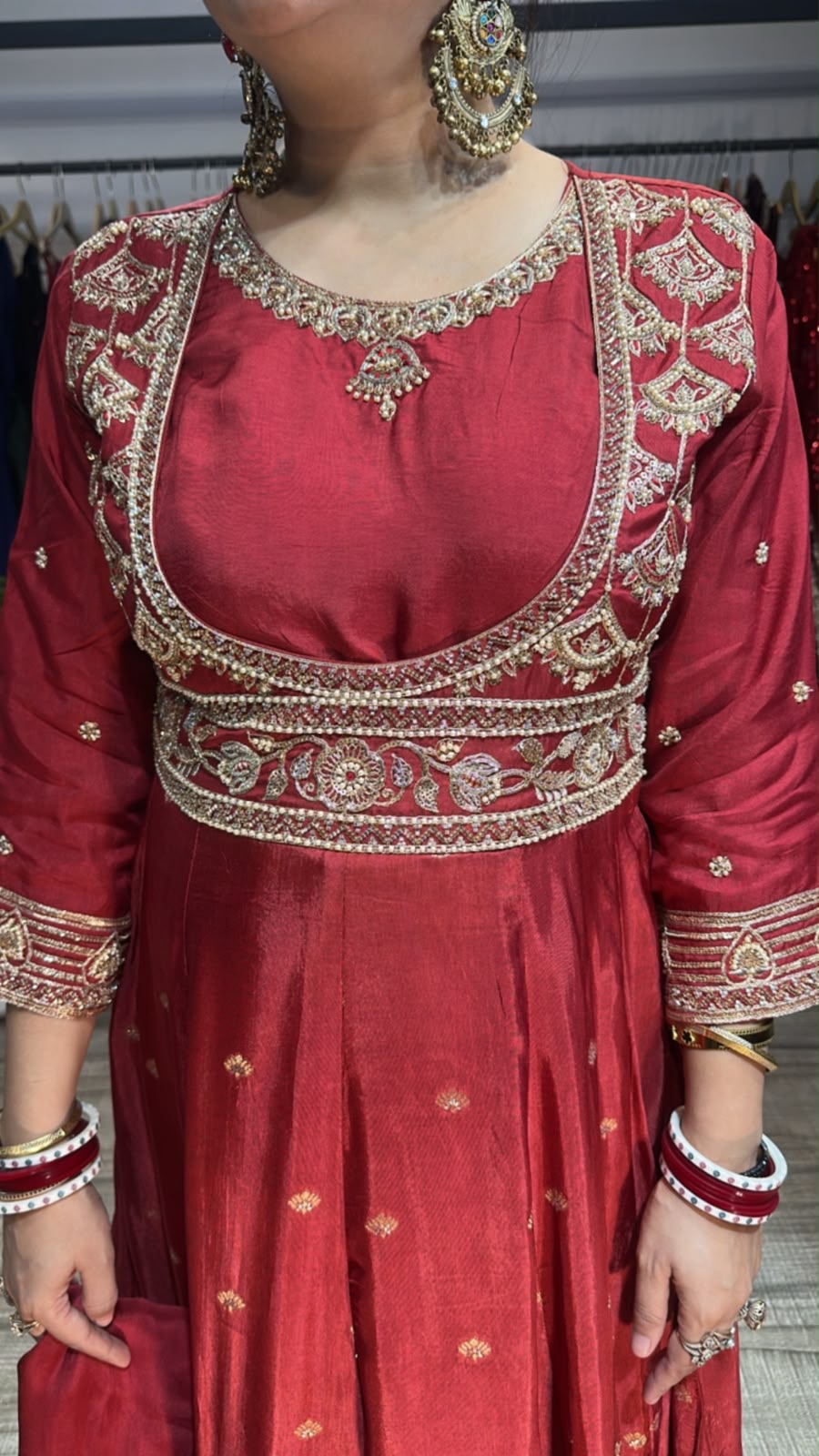 Alta Karwa Hand work Designer Anarkali Suit