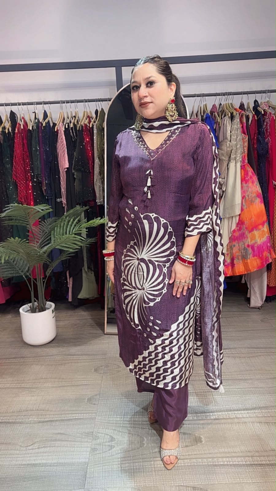 Torani purple Digital Print Designer Suit