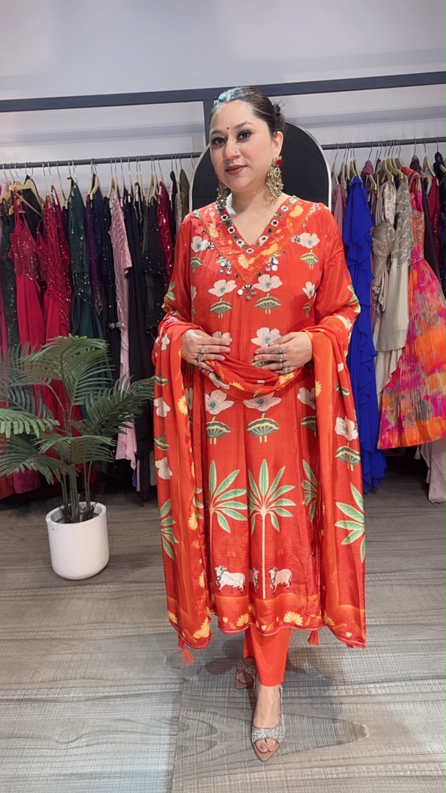 Moo Cow Rust lotus Digital Aline suit