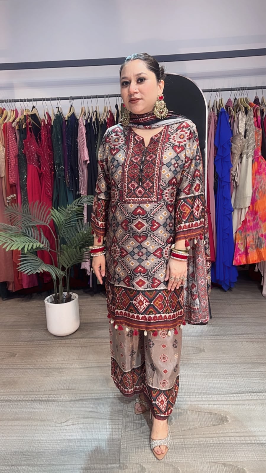 Multani Digital Print Designer plazoo set