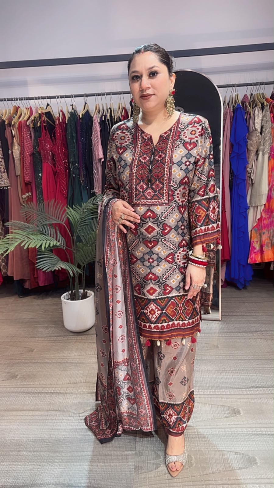 Multani Digital Print Designer plazoo set