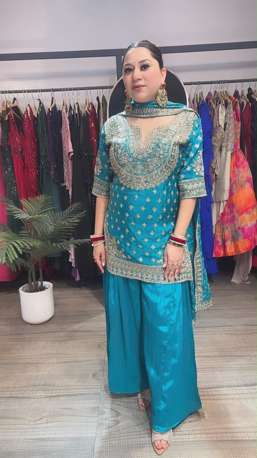 Dhol Blue Handwork Designer Suit