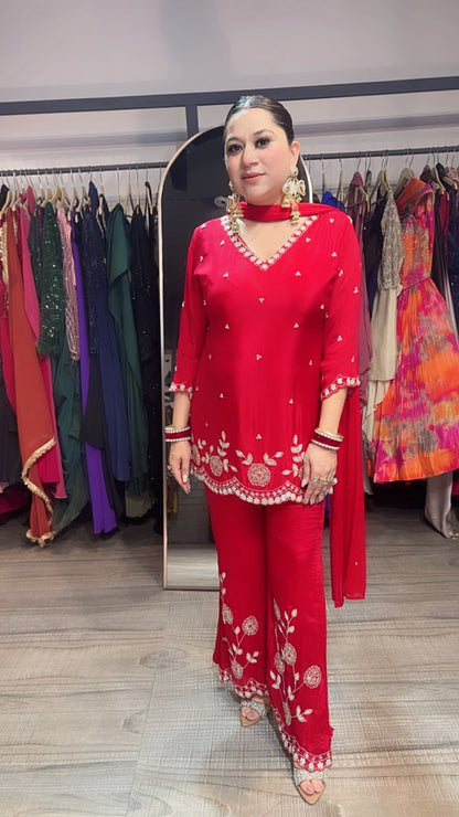 Jalebi karwa Red  katdana suit