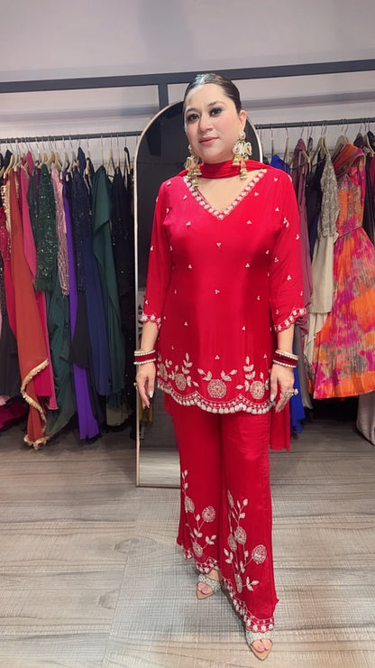 Jalebi karwa Red  katdana suit