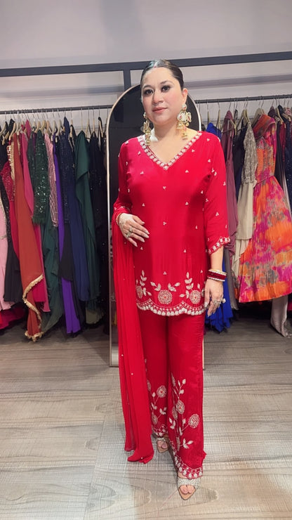 Jalebi karwa Red  katdana suit