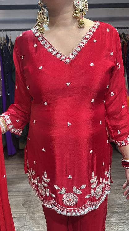 Jalebi karwa Red  katdana suit