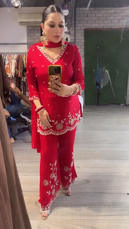 Jalebi karwa Red  katdana suit